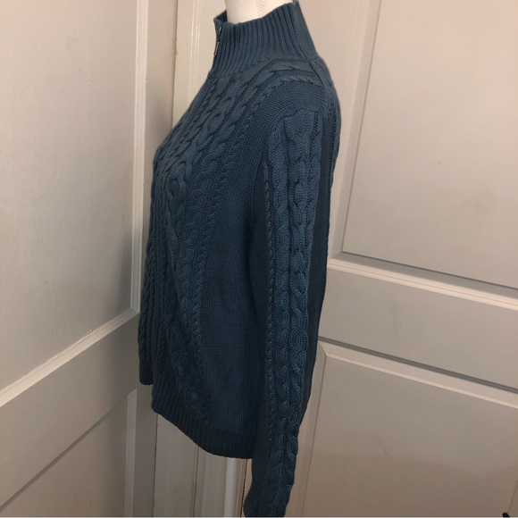 Ll bean ladies knitted full zip sweater cardigan size medium pet - Picture 2 of 4